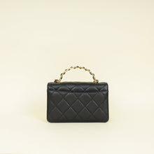 Chanel Black CC Quilted Top Handle Flap Bag