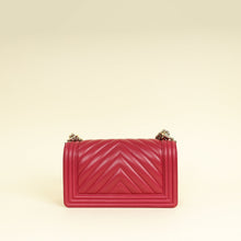 Chanel Dark Fuchsia Le Boy Chevron Medium Flap Bag