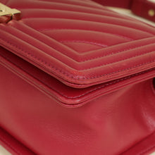 Chanel Dark Fuchsia Le Boy Chevron Medium Flap Bag