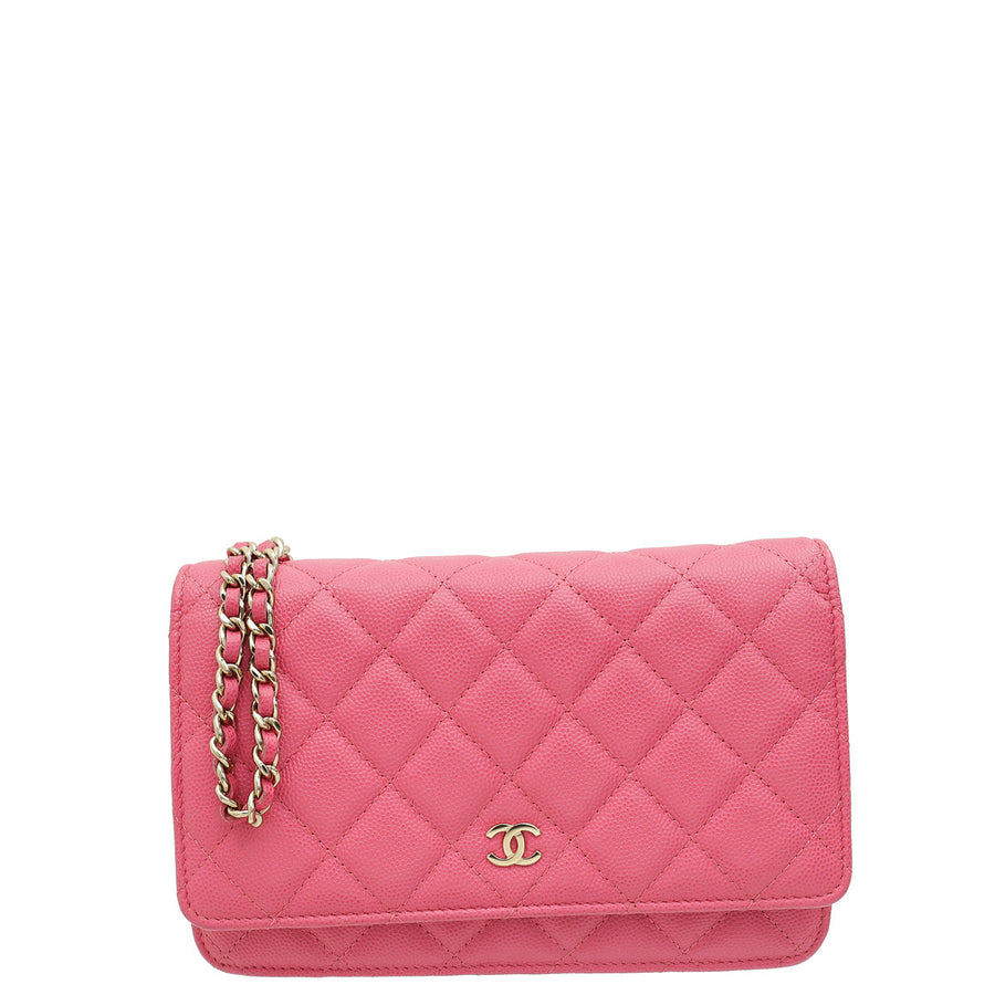 Chanel Pink CC Classic Wallet on Chain