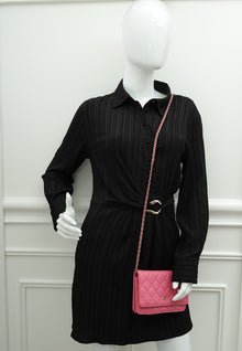 Chanel Pink CC Classic Wallet on Chain