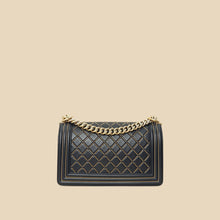 Chanel Indigo Blue Le Boy Quilted Chain Details Medium Flap Bag