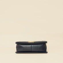 Chanel Indigo Blue Le Boy Quilted Chain Details Medium Flap Bag