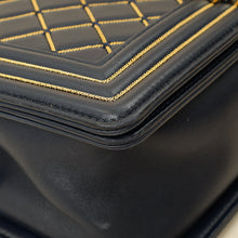 Chanel Indigo Blue Le Boy Quilted Chain Details Medium Flap Bag