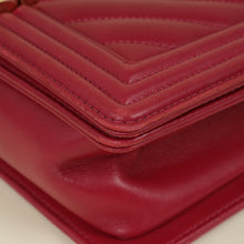 Chanel Dark Fuchsia Le Boy Chevron Medium Flap Bag