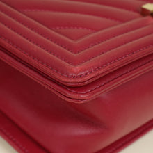 Chanel Dark Fuchsia Le Boy Chevron Medium Flap Bag
