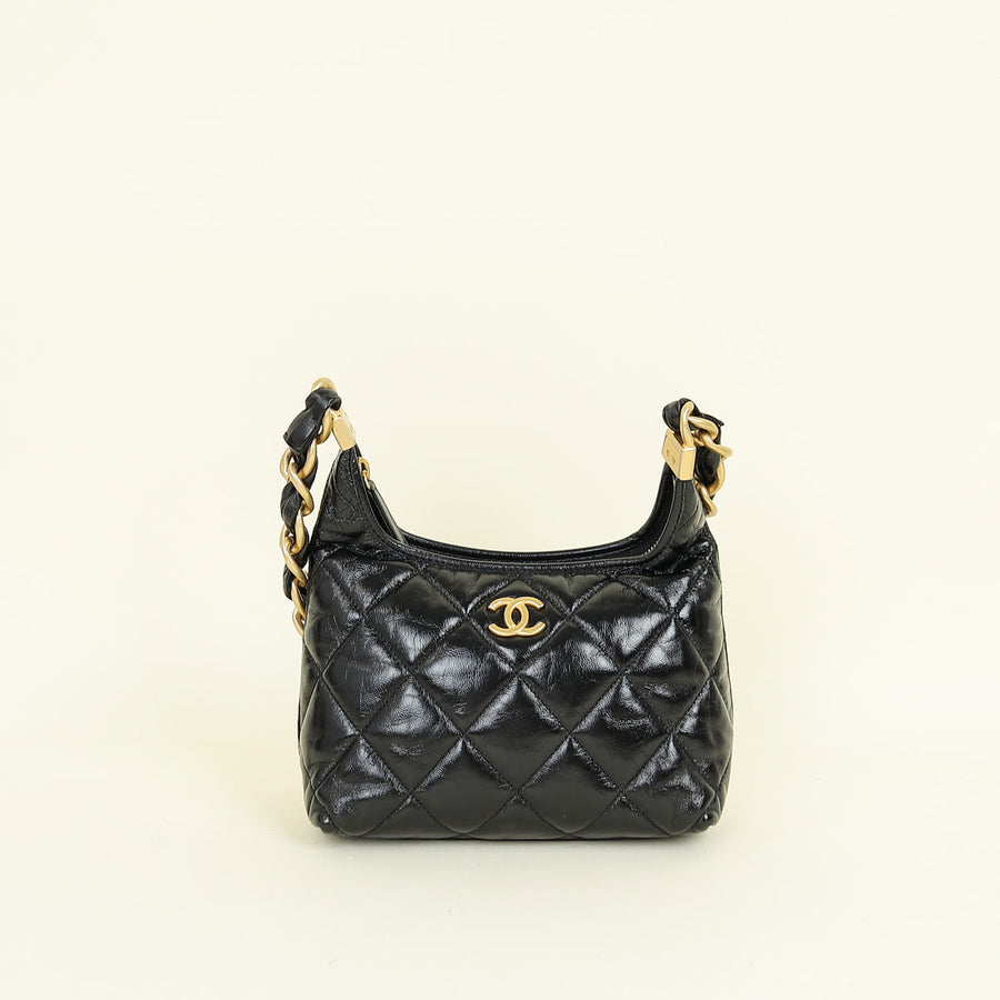 Chanel Black CC Hobo Small Bag