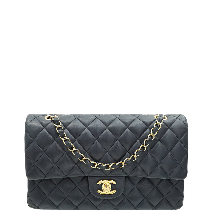 Chanel Navy Blue CC Classic Double Flap Medium Bag