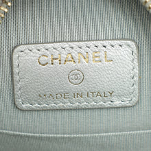 Chanel Metallic Silver 19 Round Mini Clutch W/ Chain