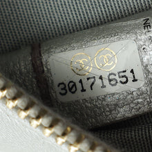Chanel Metallic Silver 19 Round Mini Clutch W/ Chain