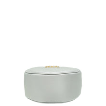 Chanel Metallic Silver 19 Round Mini Clutch W/ Chain