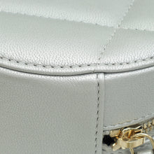 Chanel Metallic Silver 19 Round Mini Clutch W/ Chain