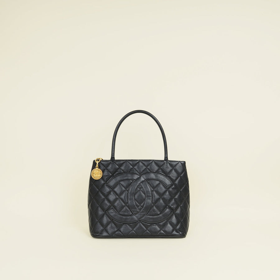 Chanel Black CC Timeless Medallion Tote Bag