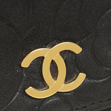 Chanel Black CC Camellia Flower Embossed Wallet On Chain