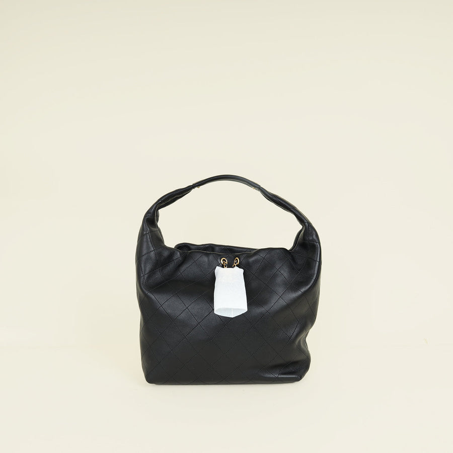 Chanel Black CC Hobo Large Bag
