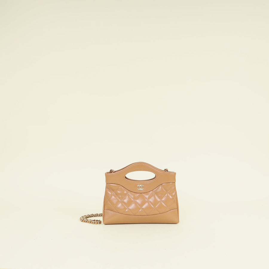 Chanel Beige Poudre CC Chanel 31 Clutch With Chain Bag