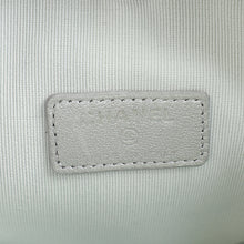 Chanel Metallic Silver CC Heart Clutch With Chain