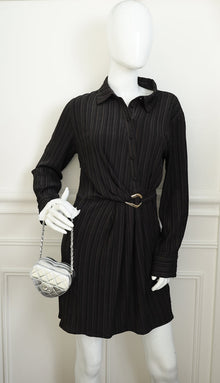 Chanel Metallic Silver CC Heart Clutch With Chain