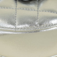 Chanel Metallic Silver CC Heart Clutch With Chain