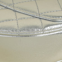 Chanel Metallic Silver CC Heart Clutch With Chain