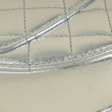 Chanel Metallic Silver CC Heart Clutch With Chain