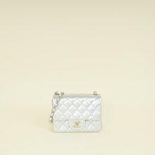 Chanel Metallic Silver CC Classic Mini Square Bag
