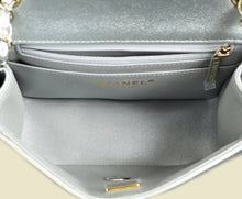 Chanel Metallic Silver CC Classic Mini Square Bag