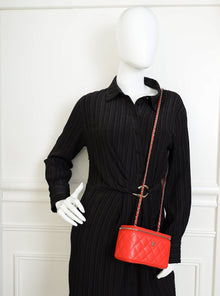 Chanel Red CC Small Vanity Chain Case