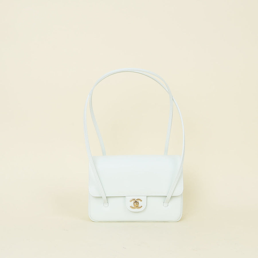 Chanel White CC Small Preppy Coco Shoulder Bag