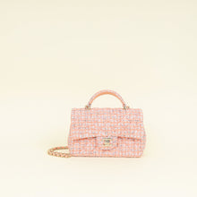 Chanel Coral Tweed Top Handle Mini Rectangular Flap Bag