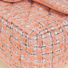 Chanel Coral Tweed Top Handle Mini Rectangular Flap Bag