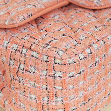 Chanel Coral Tweed Top Handle Mini Rectangular Flap Bag