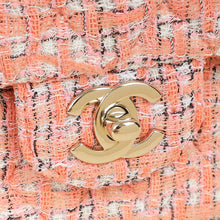 Chanel Coral Tweed Top Handle Mini Rectangular Flap Bag