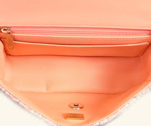 Chanel Coral Tweed Top Handle Mini Rectangular Flap Bag
