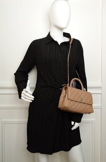 Chanel Dark Beige Coco Small Handle Bag