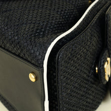 Chanel Black CC 25 Raffia Small Handbag