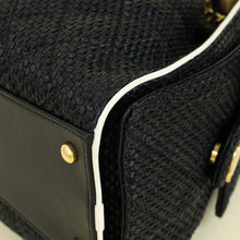 Chanel Black CC 25 Raffia Small Handbag
