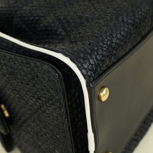 Chanel Black CC 25 Raffia Small Handbag