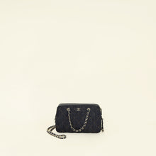 Chanel Blue Quilted Denim Mini Bowling Bag