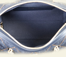 Chanel Blue Quilted Denim Mini Bowling Bag
