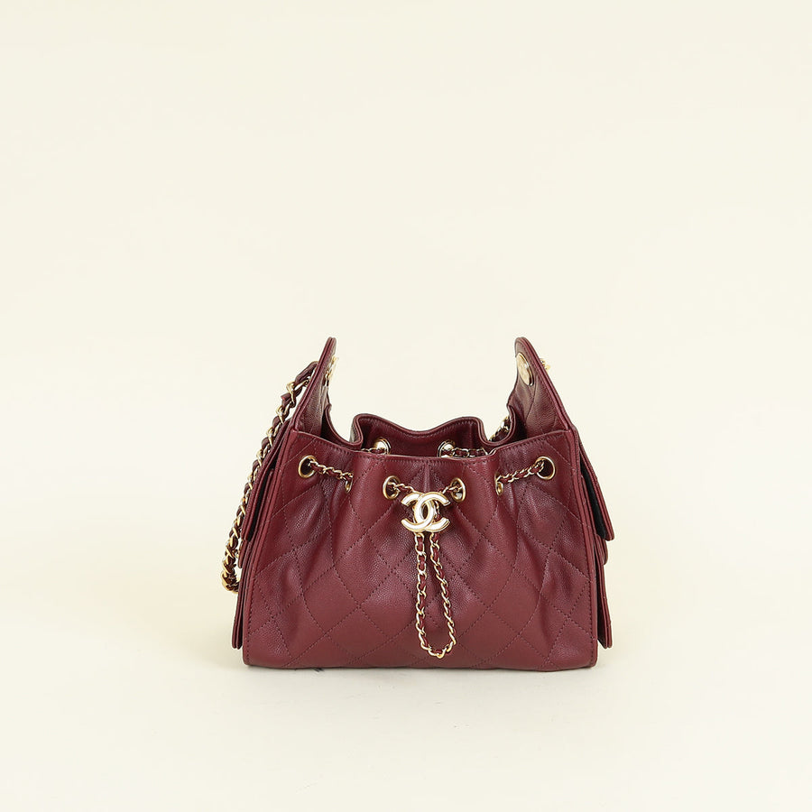 Chanel Burgundy CC Chanel 25 Mini Handbag