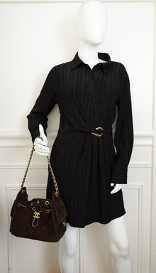 Chanel Dark Brown 25 Mini Suede Handbag