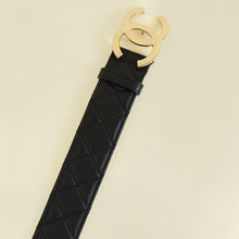 Chanel Black CC Buckle Quilted Belt 28