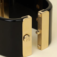 Chanel Bicolor Resin Pearl CC Cuff Bracelet