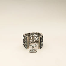 Chanel Black CC Crystal Wide Cuff Bracelet