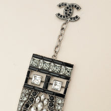 Chanel Black CC Crystal Wide Cuff Bracelet