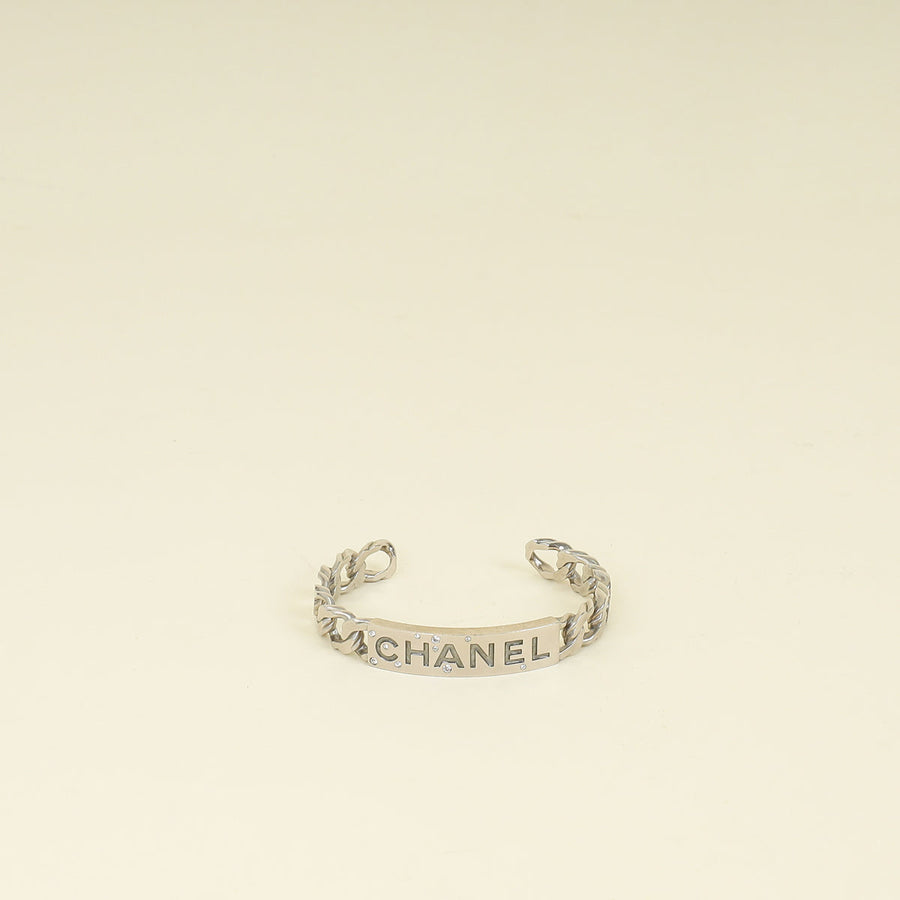 Chanel Silver CC Chain Cuff Bangle