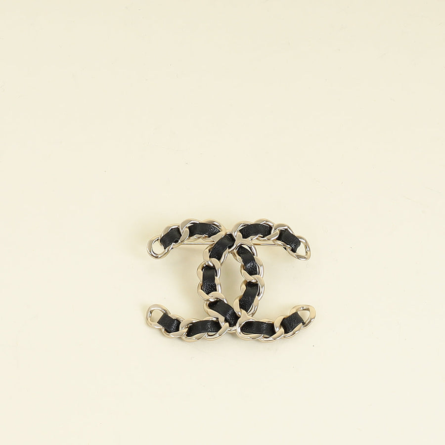 Chanel Black CC Chain Brooch
