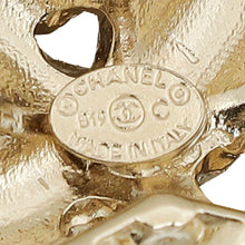 Chanel Light Gold Finish CC Crystal Brooch