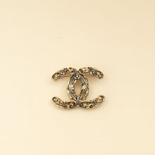 Chanel Gold CC Crystal Cutout Details Brooch
